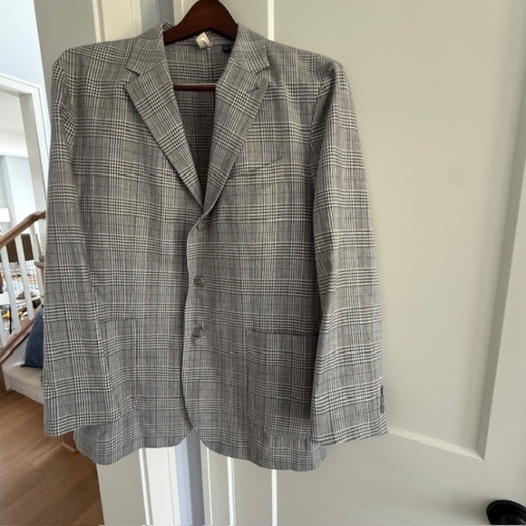Ted Baker Endurance Blazer Men Gray Brown Blue Plaid Sport Suit Blazer US 46R - Picture 1 of 16